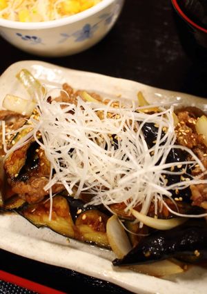 松屋の！牛焼肉と茄子のにんにく味噌♪-レシピのメイン写真
