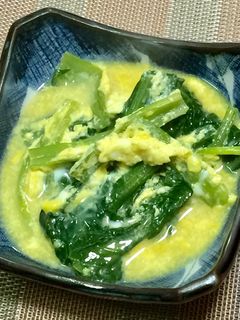 小松菜の煮浸し卵とじ-レシピのメイン写真
