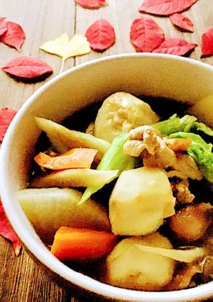 山キノコ缶詰入り芋煮-レシピのメイン写真