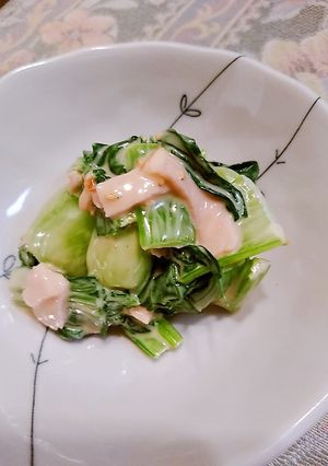 青梗菜のごまとマヨネーズの和え物-レシピのメイン写真