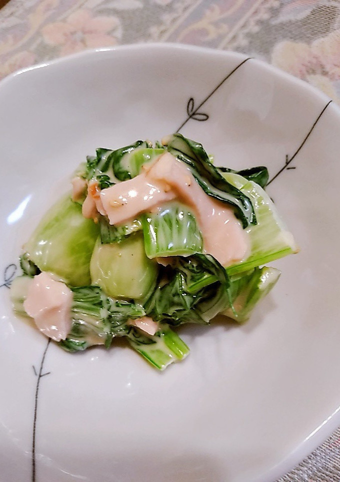 青梗菜のごまとマヨネーズの和え物-レシピのメイン写真