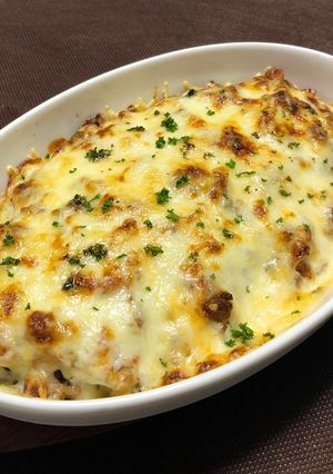 熱々！蓮根のミートソースクリームグラタン-レシピのメイン写真