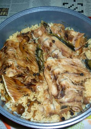 無加水鍋でぶりアラの炊き込みご飯-レシピのメイン写真