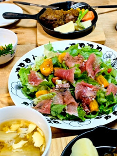 簡単♪柿とレタスのバルサミコサラダ-レシピのメイン写真