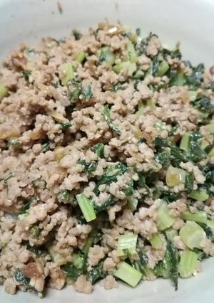 大根葉の挽き肉炒め-レシピのメイン写真