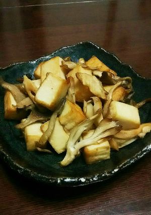 ヒラタケと絹揚げのめんつゆバター焼き。-レシピのメイン写真