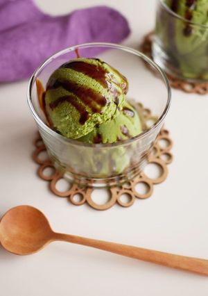 抹茶のアイスクリーム 〜黒蜜かけ〜-レシピのメイン写真
