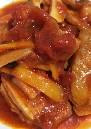 トマト缶かトマトジュースでチキン煮-レシピのメイン写真