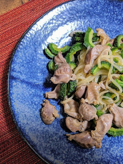 ゴーヤと砂肝のしらたきパスタ風-レシピのメイン写真