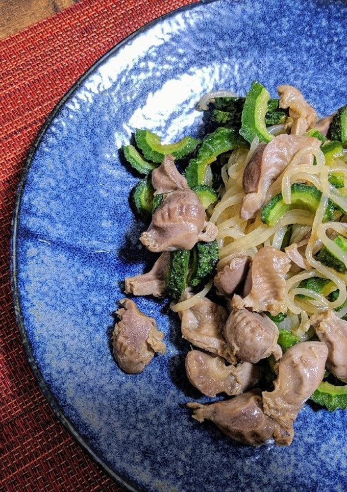 ゴーヤと砂肝のしらたきパスタ風-レシピのメイン写真
