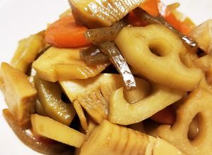 簡単⭐根菜(蓮根・筍・人参)と蒟蒻の煮物-レシピのメイン写真