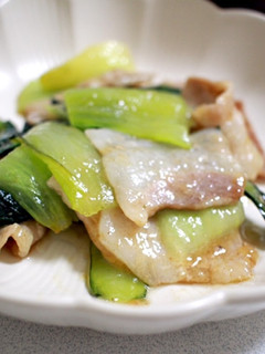 豚ばらとチンゲン菜のとろみ炒め-レシピのメイン写真