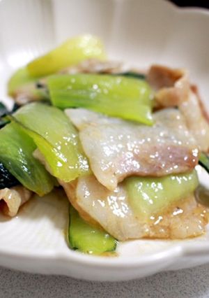 豚ばらとチンゲン菜のとろみ炒め-レシピのメイン写真
