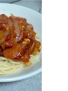 ノンオイル☆サラミ&トマトパスタ-レシピのメイン写真