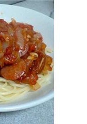 ノンオイル☆サラミ&トマトパスタ-レシピのメイン写真