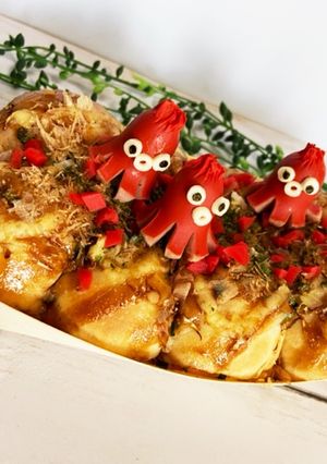 たこが逃げ出した(｡☉∆☉)たこ焼きパン-レシピのメイン写真