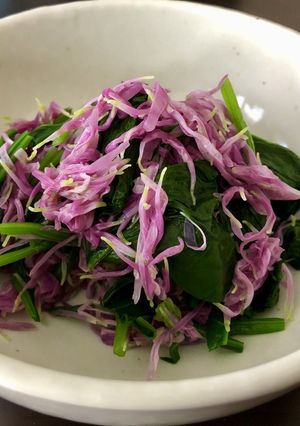 食用菊とほうれん草のおひたし-レシピのメイン写真