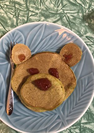 ほうれん草　バナナ　ホットケーキ-レシピのメイン写真