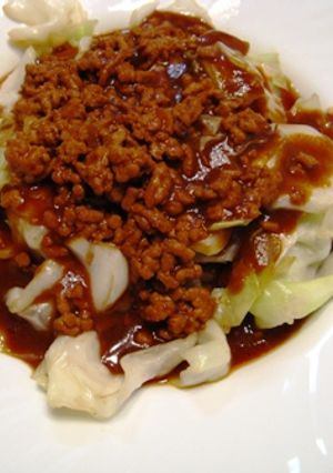 ご飯もすすむ！キャベツの肉味噌かけ-レシピのメイン写真