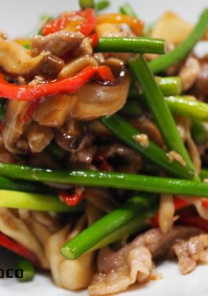 醤油麹　ニンニクの芽と豚肉炒め-レシピのメイン写真