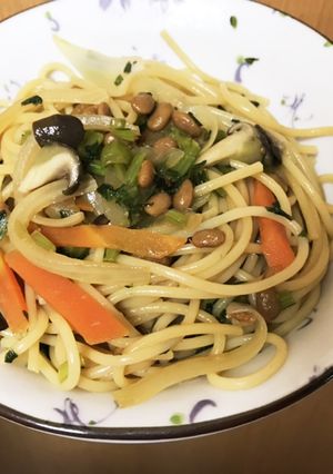 2歳の娘が完食!!納豆と野菜のパスタ-レシピのメイン写真