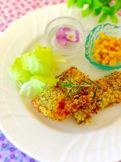 鮭のハニーマスタードパン粉焼き♬-レシピのメイン写真