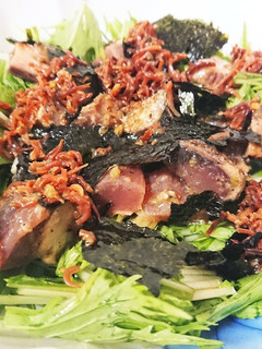鰹とじゃこの柚子胡椒味おつまみ水菜サラダ-レシピのメイン写真