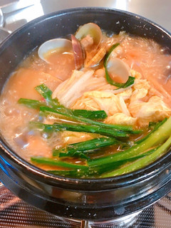 あさりと豆腐の胡麻が香るチゲ風スープ-レシピのメイン写真
