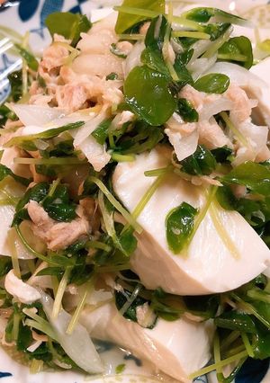 豆苗とツナ、豆腐のサラダ-レシピのメイン写真