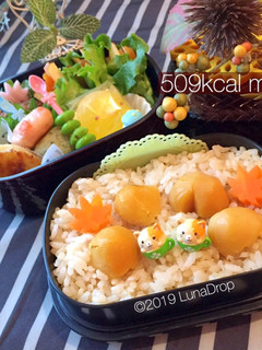 玄米栗入りご飯 中学生 秋弁当 詰め方-レシピのメイン写真