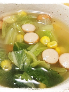 白菜とコーンとウインナーのスープ-レシピのメイン写真