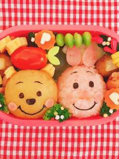 くまのぷーさんとピグレット キャラ弁-レシピのメイン写真