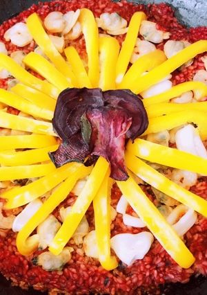 簡単！ビーツのピンク色パエリア-レシピのメイン写真