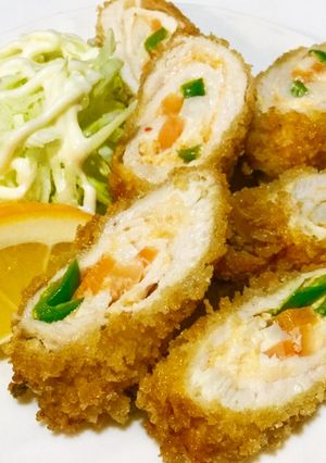 ♪鶏胸肉の簡単な野菜ロール巻きフライ 旨-レシピのメイン写真