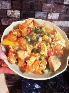 ミニトマト大量消費!卵と鶏肉の中華炒め-レシピのメイン写真