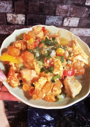 ミニトマト大量消費!卵と鶏肉の中華炒め-レシピのメイン写真