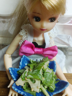 リカちゃん♡水菜れんこん胡麻マヨサラダ-レシピのメイン写真
