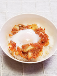 ☆キムチ・なめたけ・温泉卵丼☆-レシピのメイン写真