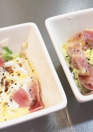 レンジで超簡単キャベツベーコン卵のサラダ-レシピのメイン写真