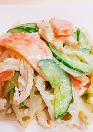 ごま香るレンコンと鶏胸肉のサラダ-レシピのメイン写真