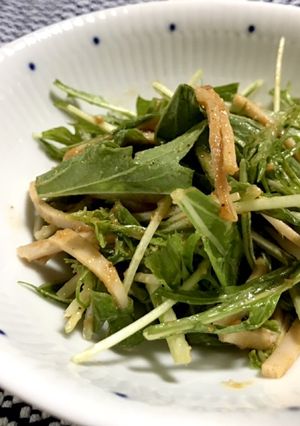 水菜とハムのピーナツバター酢和え-レシピのメイン写真
