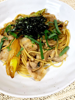 豚肉と長ネギのポン酢パスタ-レシピのメイン写真