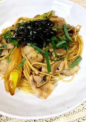 豚肉と長ネギのポン酢パスタ-レシピのメイン写真