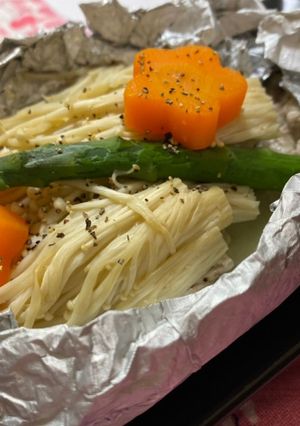 塩たらとキノコのホイル蒸し焼き.*✿-レシピのメイン写真