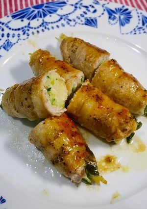 簡単！豆苗ポテトチーズの肉巻き-レシピのメイン写真