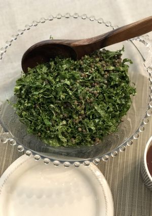 緑レンズ豆入りケールサラダ-レシピのメイン写真