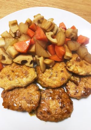 腸まで届く根菜と鶏つくねの甘辛煮-レシピのメイン写真