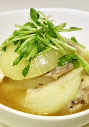 【農業女子】玉ねぎ豚チーズミルフィーユ煮-レシピのメイン写真