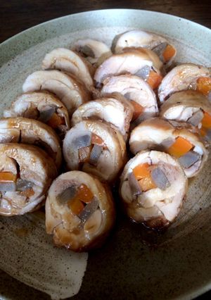 チキンロール鶏もも肉八幡巻き♪人参ごぼう-レシピのメイン写真
