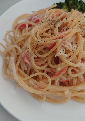 ワンポット☆簡単カニカマクリームパスタ☆-レシピのメイン写真